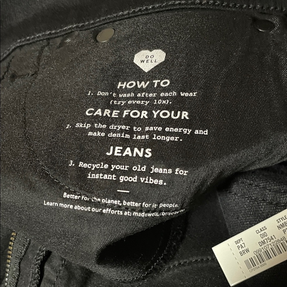 MADEWELL The Perfect Vintage wide-Leg  Black Women's jeans - Picture 12 of 12